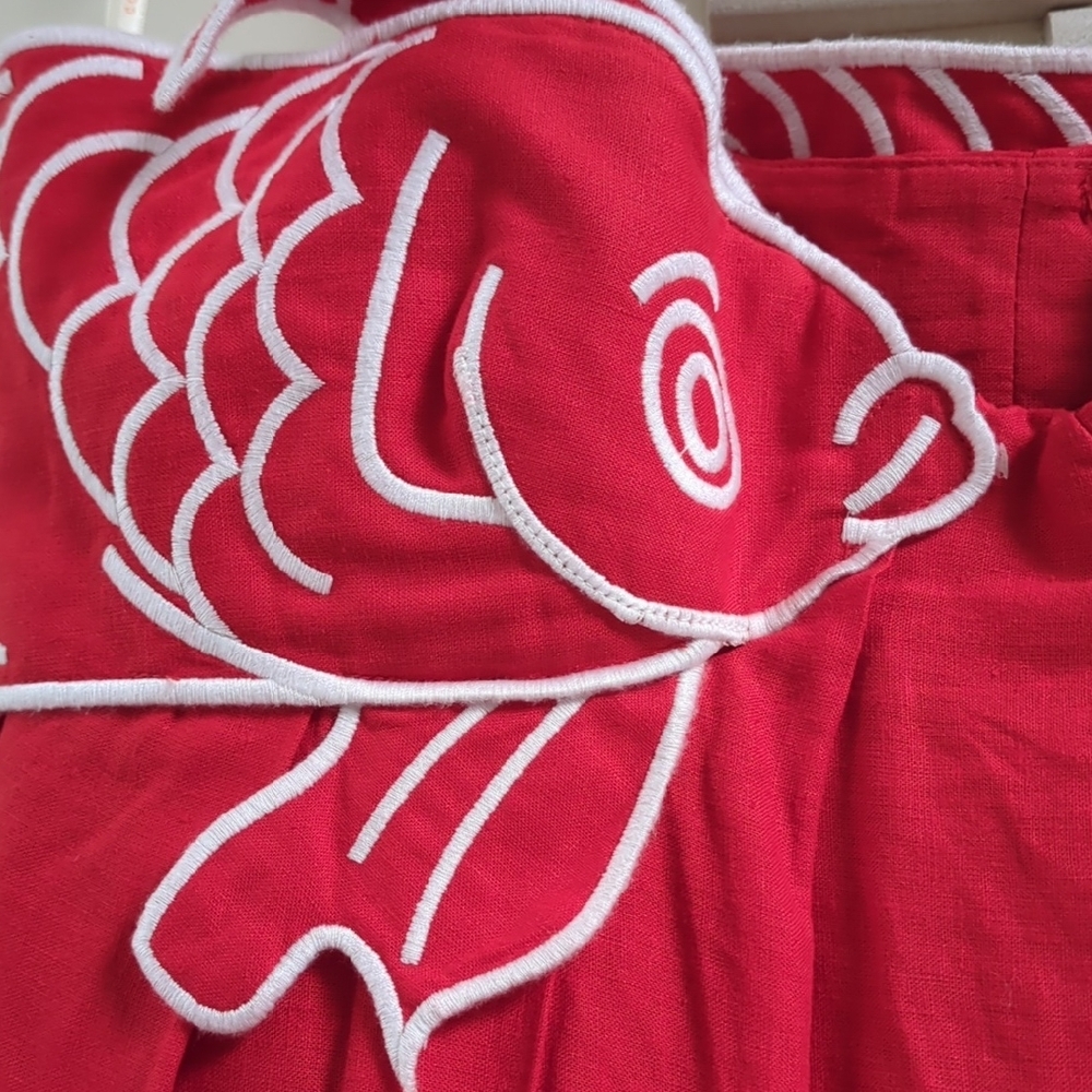 FARM Rio Red Maxi Dress with Fish Design - Picture 4 of 8